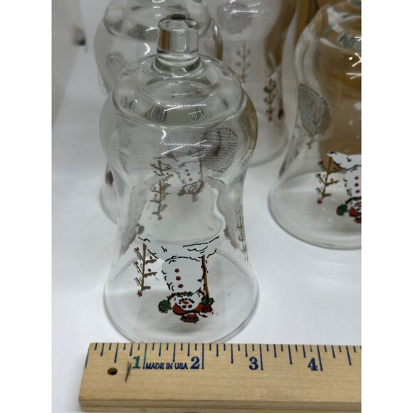 VTG HOMCO Snowman Votive Candle Cups Set of 4 Peg Glass Christmas Decor Retro - Picture 8 of 8